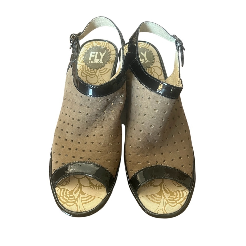 Fly London Yile sandals-Euro size 38, US size 7.  Brown and Black